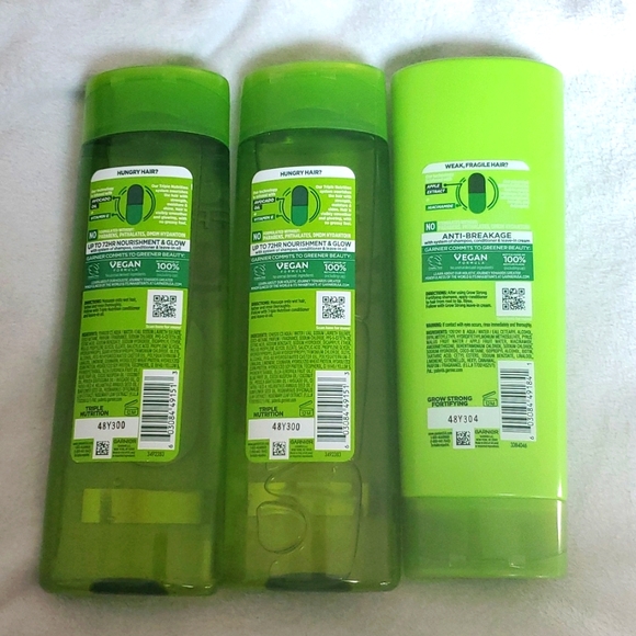 Garnier Fructis Triple Nutrition Shampoo,12.5 x2 Garnier Grow/Strong Conditioner - Picture 2 of 2